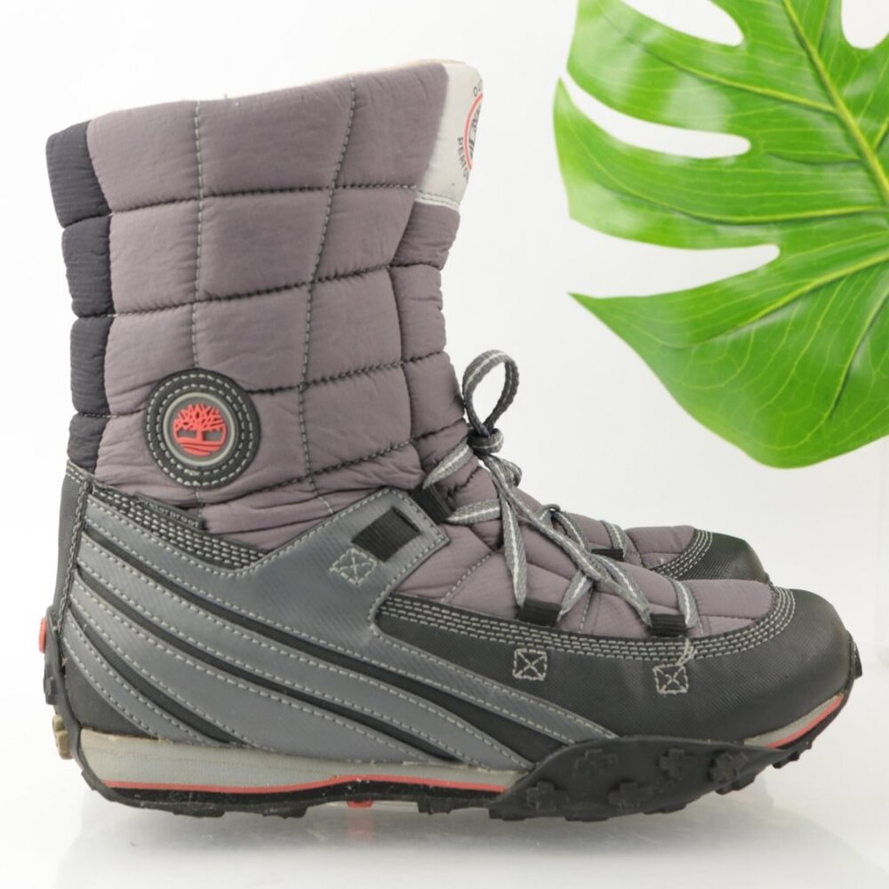 Timberland Womens Winter Boot Size 8.5 Waterproof Gray Quilted Insulated Snow